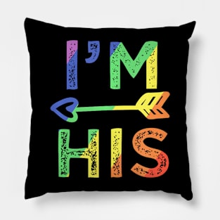 Gay Couple Matching Im His Lgbt Pride Pillow