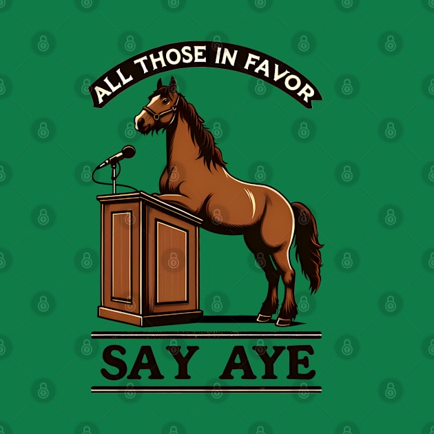 Funny Horse Debate - All Those in Favor Say Aye - Neigh by Shirt for Brains