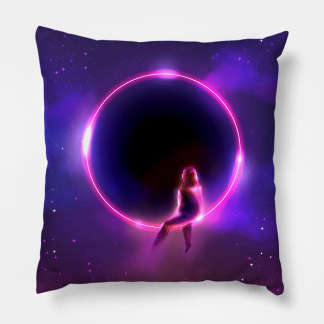 Disappear in a black hole Pillow by Anazaucav