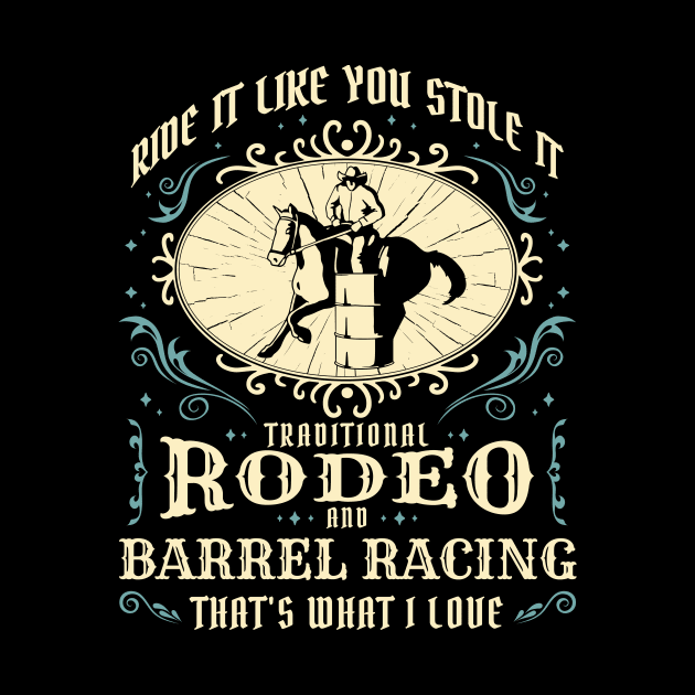 Western Movie Rodeo and Barrel Racing  Style Poster by FelippaFelder