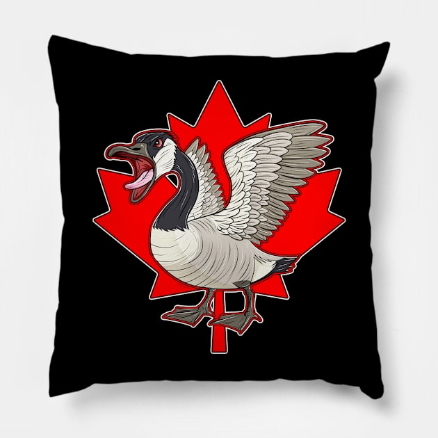 HONK HONK CANADA GOOSE Pillow by Sneezing Fish