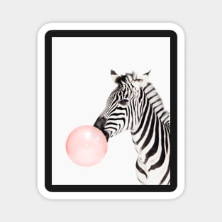 Zebra print, Bubble gum, Nursery art, Zebra wall art, Animal, Kids room, Modern art, Wall decor Magnet