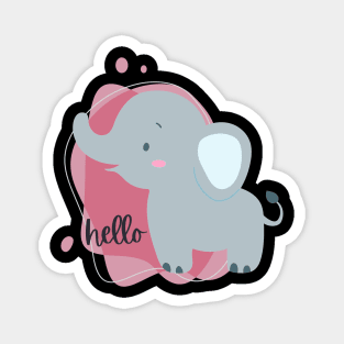 Hello Cute and Smart Cookie Sweet little happy elephant cute baby outfit Magnet