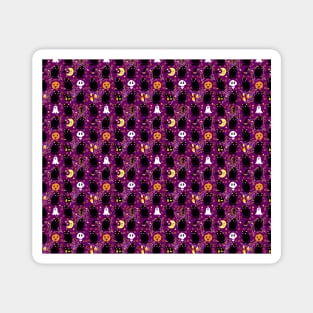 Cute Purple Halloween Pattern Magnet