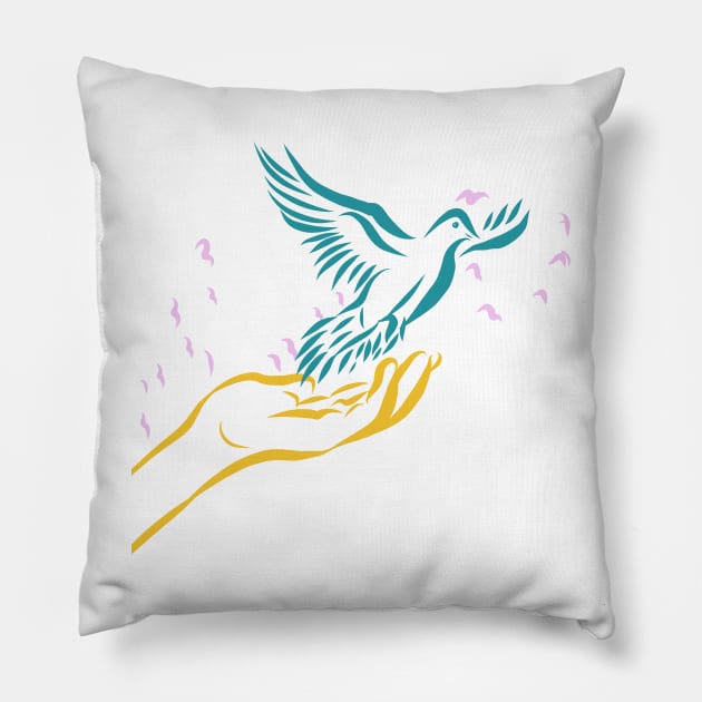 Peace - a message of hope Pillow by stephenignacio