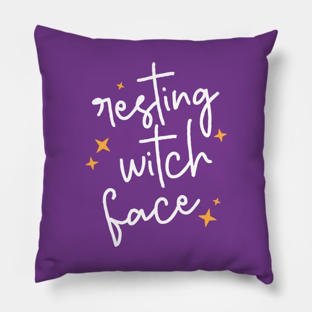 Resting Witch Face Pillow by Cat Bone Design