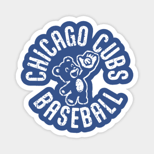 Vintage Chicago Cubs Baseball with Cub Magnet