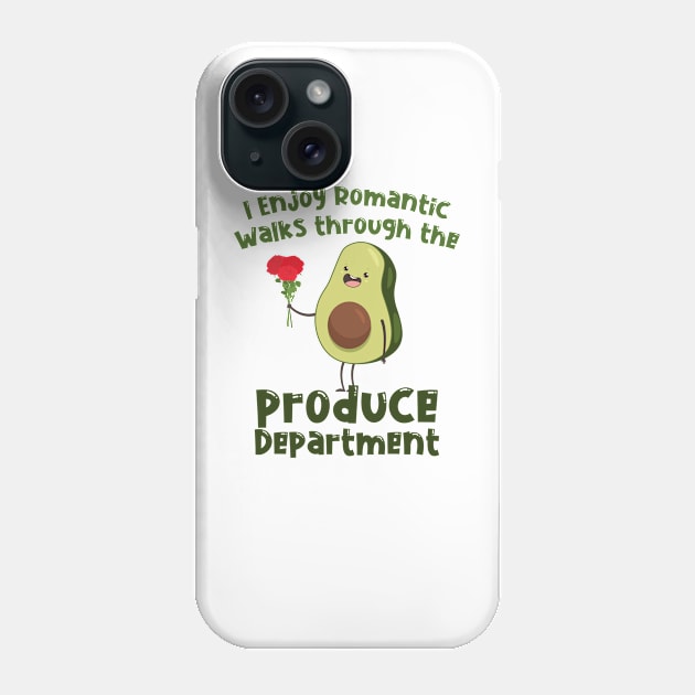 I Enjoy Romantic Walks Through Avocado Cute Vegetable Phone Case by Mellowdellow