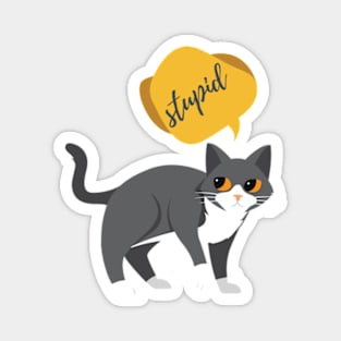 funny narcissist grey cat Magnet