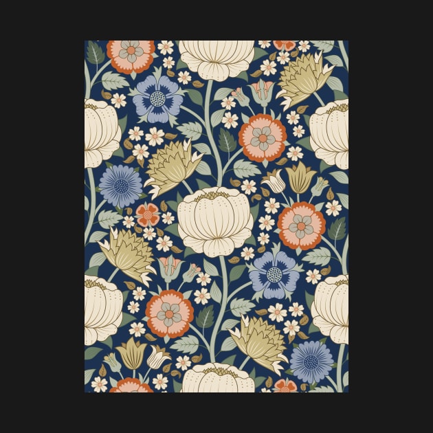 Graphic Victorian Floral Design inspired by Arts and Crafts Movement by missmewow