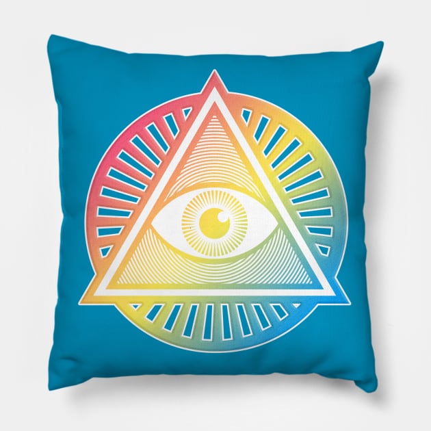 All-Seeing Illuminati Eye Symbol Pillow by DankFutura