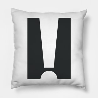 Exclamation (White on Black) Pillow