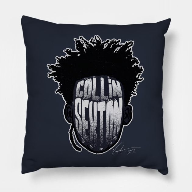 Collin Sexton Toronto Player Silhouette Pillow by danlintonpro