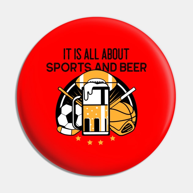 Sport and Beer Pin by BeerShirtly01