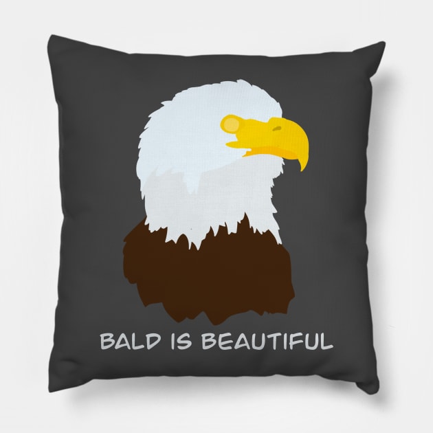 Bald is Beautiful - Balding Bald Eagle Bird Design Pillow by New World Aster 