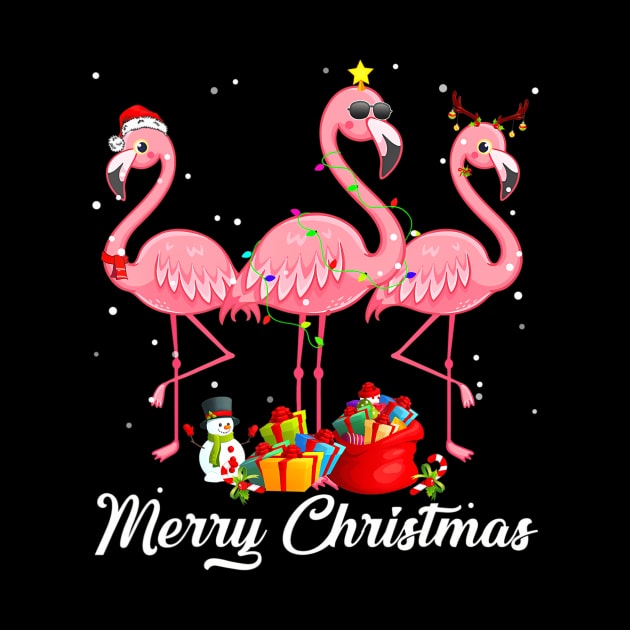 Funny Christmas Flamingo Reindeers Christmas Lights Pajama by mccloysitarh