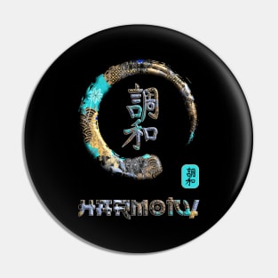 Harmony Japanese Kanji Word Symbol Enso Circle 3 Pin