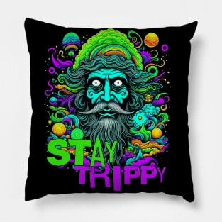 Magic Mushrooms - Stay Trippy - Psychedelic design Pillow