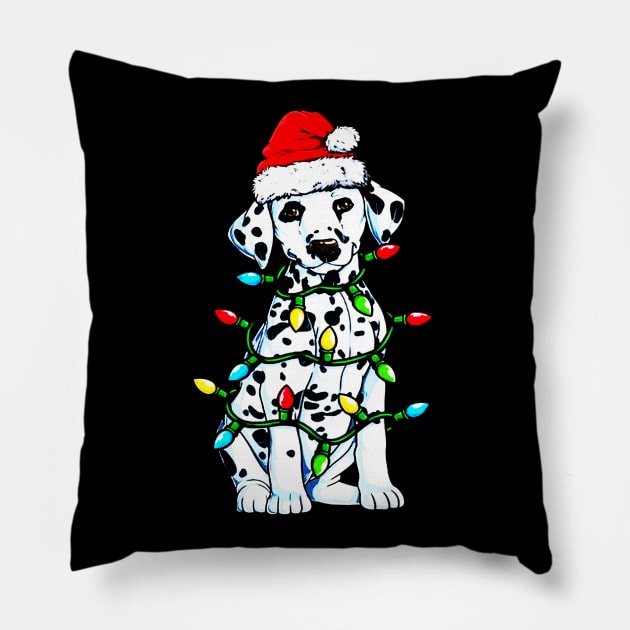 Dalmatian Christmas Tree Pillow by mikadigital