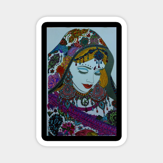 Indian woman T-shirt Magnet by TeeKool777