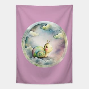 Cute snail, cartoon character Tapestry