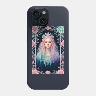 Sleeping beauty princess surrounded by flowers Phone Case