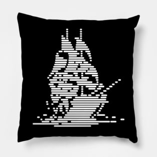 Sailing Ship Glitch Pillow