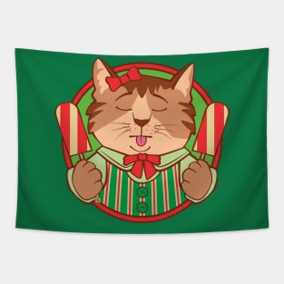 Blep Christmas Cat Tapestry