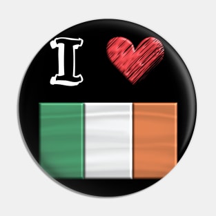 I love Flag from Ireland Pin