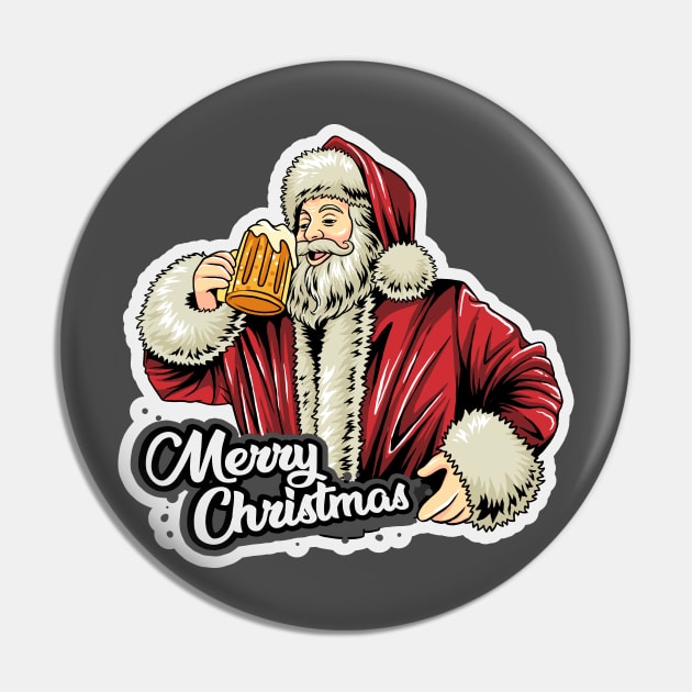 Vintage Santa Claus Retro Design Christmas Beer Funny Gift Idea Pin by ivaostrogonac