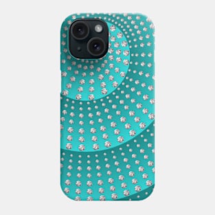 Spiral with diamonds - blue/green Phone Case