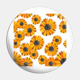 Watercolor Sunflowers Pattern - Orange Background Pin