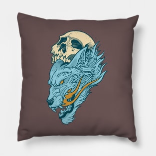 Blue wolf Pillow