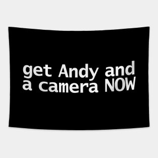 Get Andy and a Camera NOW Funny Typography Tapestry