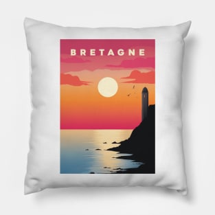 Bretagne - Affiche Vintage - Breton - Bzh - Breizh Pillow