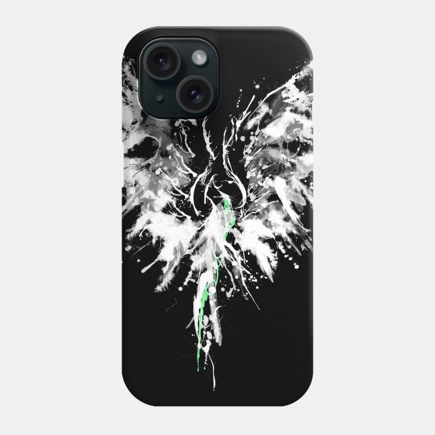 Phoenix - Abstract Painting Bird White 1 Phone Case by EDDArt