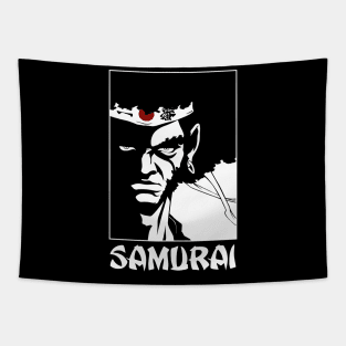 Afro Hair Japan Samurai Tapestry