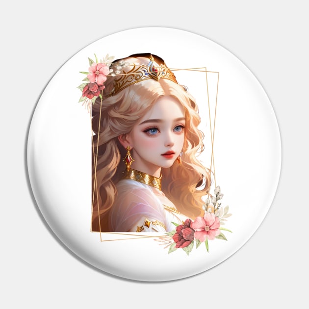 a girl with long blonde hair and a crown Pin by Heawonshop