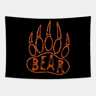 Grizzly Bear Paw Print Drawing Tapestry