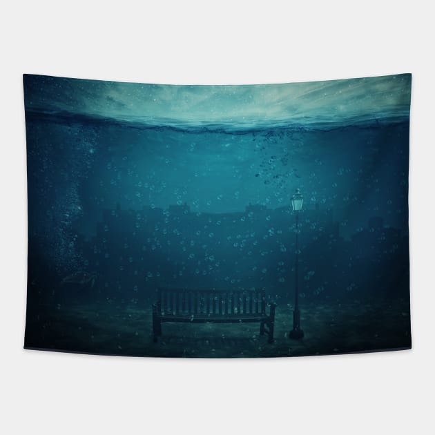 blue city underwater - Underwater - Tapestry