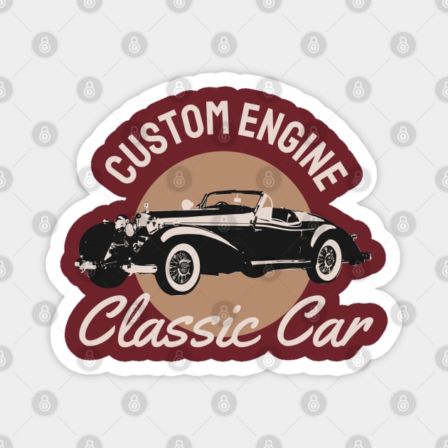 custom engine classic car Magnet by busines_night