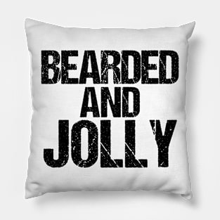 Funny Christmas Tshirt Bearded and Jolly Holiday Wear Pillow