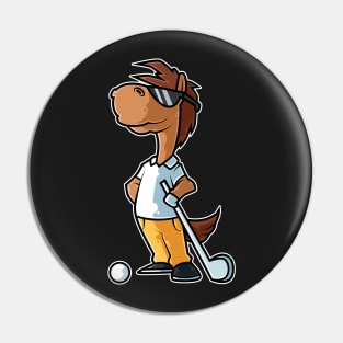 Horse Golf Player Golfer Golfing Funny Kids Boys graphic Pin