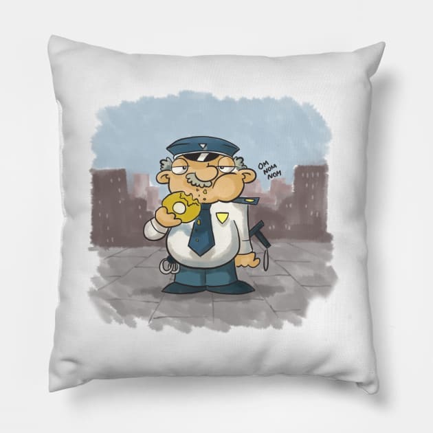 The Busy Cop Pillow by ronnietucker