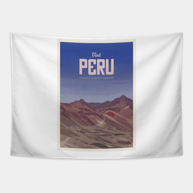 Visit Peru Tapestry by Mercury Club