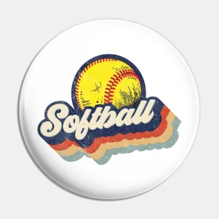 Retro Softball Shirt Softball Pin