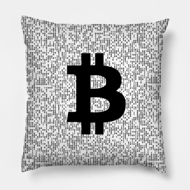 Bitcoin Binary Code, BTC Coder Nerd, Gift for Cryptocurrency Lover, Gift for Crypto Trader, Bitcoin Pillow by FashionDesignz