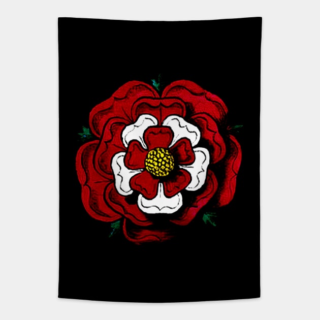 Vintage Tudor Rose Red and White Tapestry by Pixelchicken