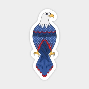 Blue, red and white starry eagle Magnet