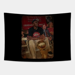 Michael Jordan, 1998 Chicago Bulls Championship Parade Vintage Tapestry